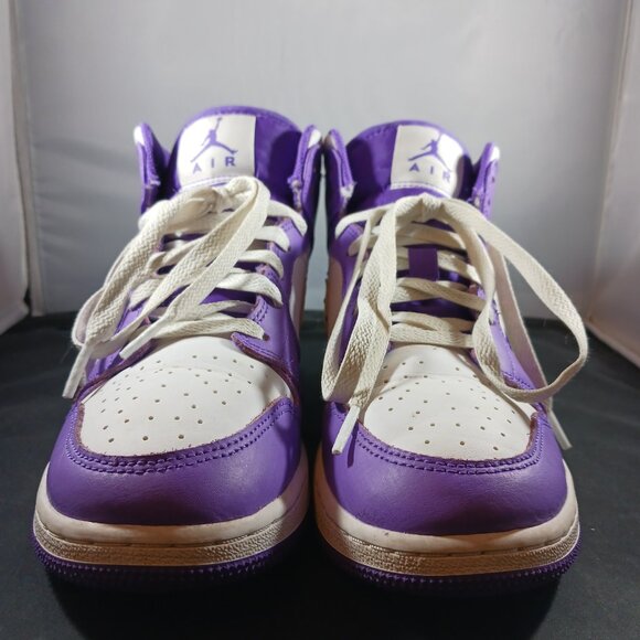 Nike Air Jordan Retro Mid Preschool Purple Venom White size 5.5Y - Picture 3 of 11